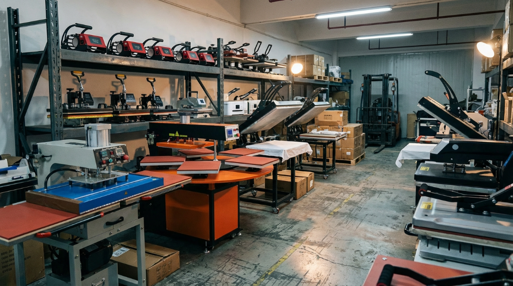 مجموعة مكابس حرارية بمقاسات مختلفة - معدات طباعة الملابس